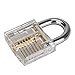 Ridgeyard Lovely Clear Padlock Professional Lock Cutaway Padlock with 2 Keys Crystal Gate Locks Practice Training Lock for Beginners Locksmith Christmas Gift