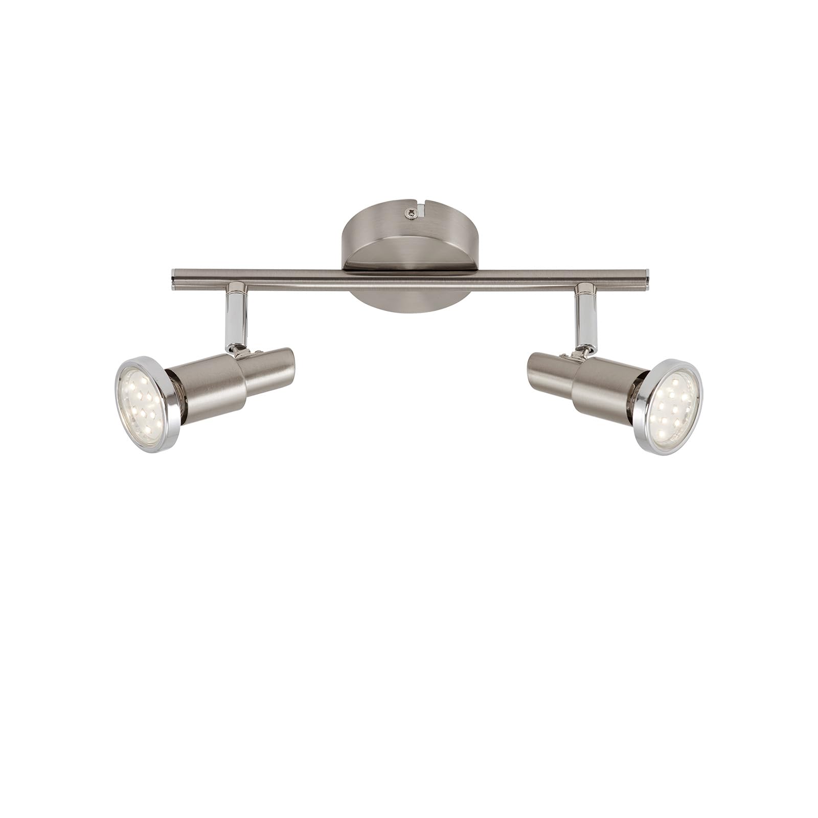 Briloner Leuchten LED ceiling light, two rotatable & pivotable spotlights ceiling lamp, matt-nickel design, 2 x 3 W GU10 LED, IP20, length: 27.5 cm — image 1
