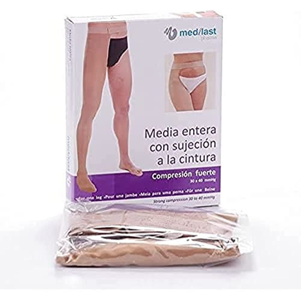MEDIALAST Half Left. Up to Waist C. Strong L Pantyhose, Black, Women