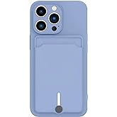 JIATAY for iPhone 11 Phone Case with Card Holder [Slim + Protective] Silicone Phone Case iPhone 11 Wallet Case for Women Men (Purple Blue)