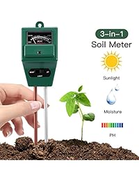 YKS   3 en 1 Medidor de Humedad del piso, Luz y pH Acidez Planta Tester, Bueno para jardinero o Maceta interiores y exteriores. (no necesita batería)
