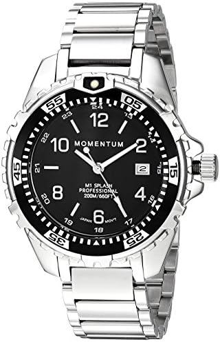 MomentumWomen’s Quartz Watch | M1 Splash Stainless Steel Watches for Women | Dive Watch with Japanese Movement & Analog Display | Water Resistant Ladies Watch with Date –Black/Black Steel