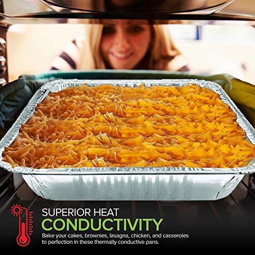 Aluminum Foil Pans (30 Pack) 8.5” Square Baking Pans for Lasagna