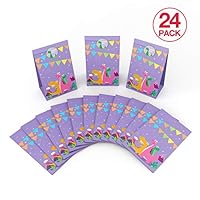 Dinosaur Party Supplies, 24 Pack Kids Treat Bags Goodie Bags, Birthday Party Favor, Kids Party Decorations Perfect with Thank You Sticker