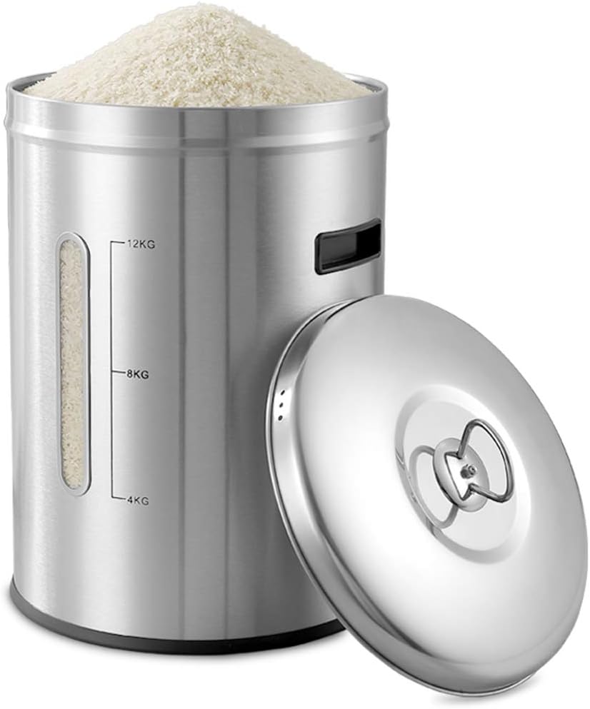 Stainless Steel Rice Bucket, Airtight Rice Storage Bin