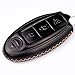 Cadtealir Calfskin Genuine Leather 2008-2018 Nissan Altima Maxima Murano Pathfinder Rogue Armada Key fob Cover case Holder only for 5 Buttons Black Color (3 Buttons)
