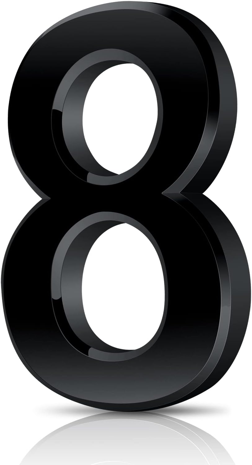 Vicloon 3D Self Adhesive Mailbox Numbers 3 Inch ABS Black House Address (8)