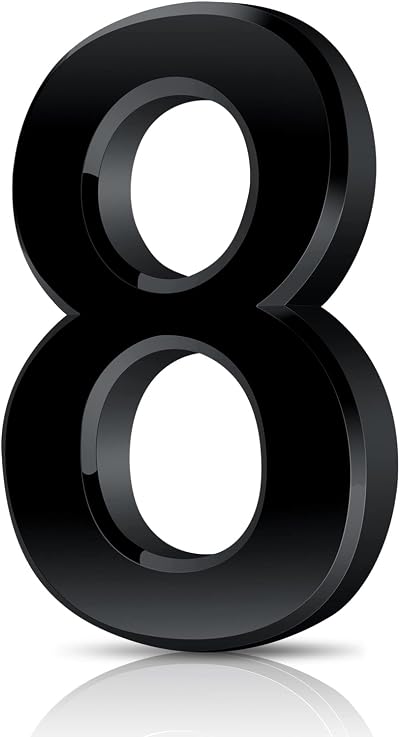 Vicloon 3D Self Adhesive Mailbox Numbers 3 Inch ABS Black House Address (8)