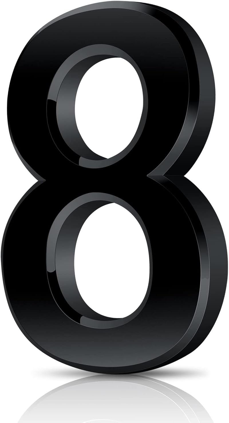 Vicloon 3D Self Adhesive Mailbox Numbers 3 Inch ABS Black House Address (8)