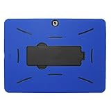 Galaxy Tab 4 10.1 Case KIQ (TM) Drop Protection Hybrid Heavy Duty Full-Body Protective Case for Samsung Galaxy Tab 4 10.1 [SM-T530] with Kickstand (Black/Blue)
