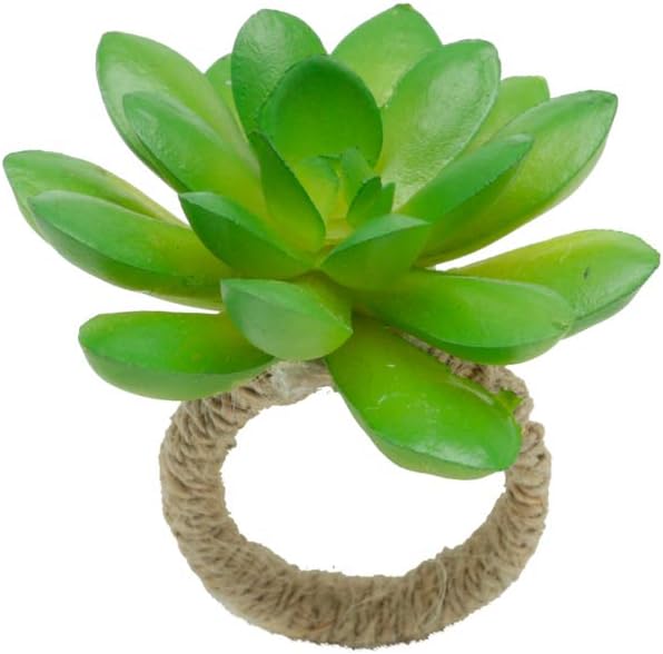 Cj 4 Anéis P/guardanapo De Plástico Suculenta 7x7cm Lyor Branca No Voltagev