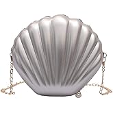 AIBEARTY Cute Seashell Shape Crossbody Purse Small Shoulder Bag with Chain for Women Little Girls