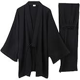 OWLONLINE Japanese Kimono Men's Nightwear Loose Casual Home Pajamas