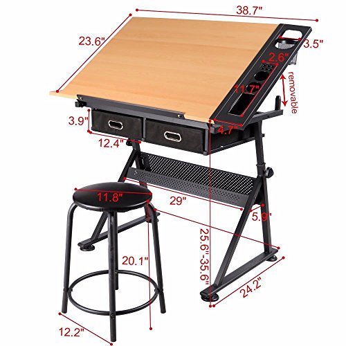 Yaheetech A1 Size Drawing Board Art & Craft Drafting Desk Table Folding