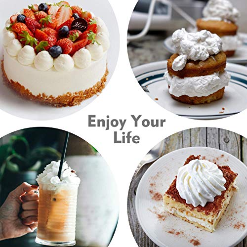 Xindinyi Professional Whipped Cream Dispenser 500 Milliliter Aluminum Cream Canister With 3 Nozzle, 1-Pint Homemade Whipped Cream Maker, Black (Cartridges Not Included)