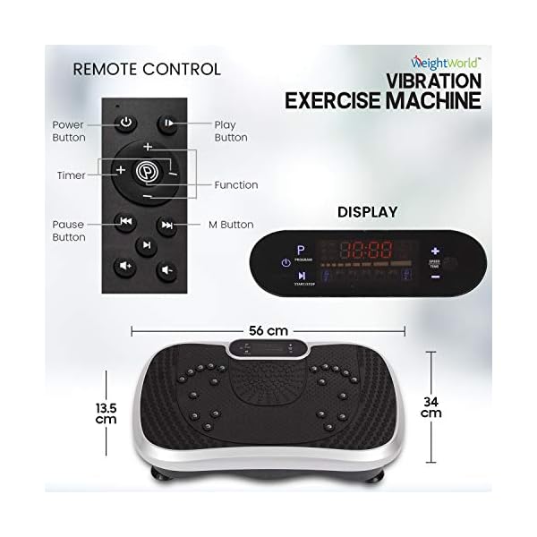 Vibration-Exercise-Machine-Home-Gym-Fitness-Vibration-Plate-6-Modes-99-Intensity-Levels-Home-Workout-Resistance-Bands-With-Handle-Added-Built-In-Bluetooth-Speaker-Full-Body-Workout-Trainer Vibration Plate Exercise Machine - 99 Intensity Levels + 5 Programs - Home Vibration Fitness Trainers - Bluetooth…