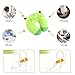 H HOMEWINS Travel Pillow for Kids,Cute Animal Neck Pillow for Boys Girls,Soft Neck Head Chin Support Pillow,Travel Accessories for Airplane, Car, Train,Recline(Frog)