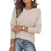 ANFTFH Women's Crewneck Tops 2026 Fall Casual Knit Fashion Pullover Lightweight Sweaters