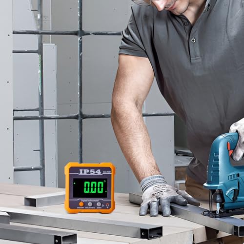 Digital inclinómetro 4 * 90 ° mide o fija ángulos, Medidor de buscador de ángulo digital Goniómetro de precisión con pantalla LCD para aserrado Decoración Carpintería