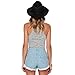 FV RELAY® Women's Blue Destroyed Mid Waist Ripped Hole Wash Denim Shorts Jeans