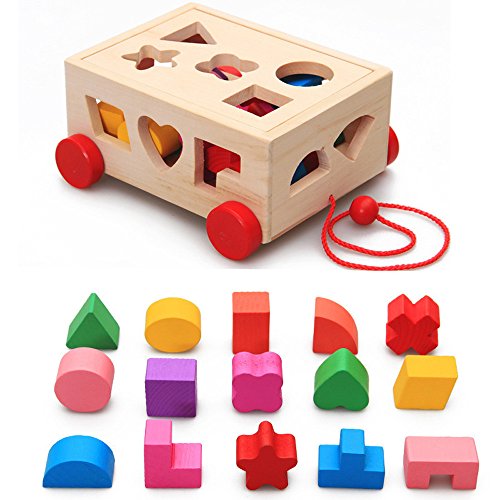 Kanzd Kids Baby Wooden Learning Geometry Educational Toys Puzzle 3D IQ Puzzle for Kids (A)