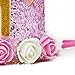 MOO&NOO Dog Birthday Hat for Girls Happy Birthday Tiara Crown with Rose Flowers and Gold Glitter 0-9 Figures for Party(Pink)