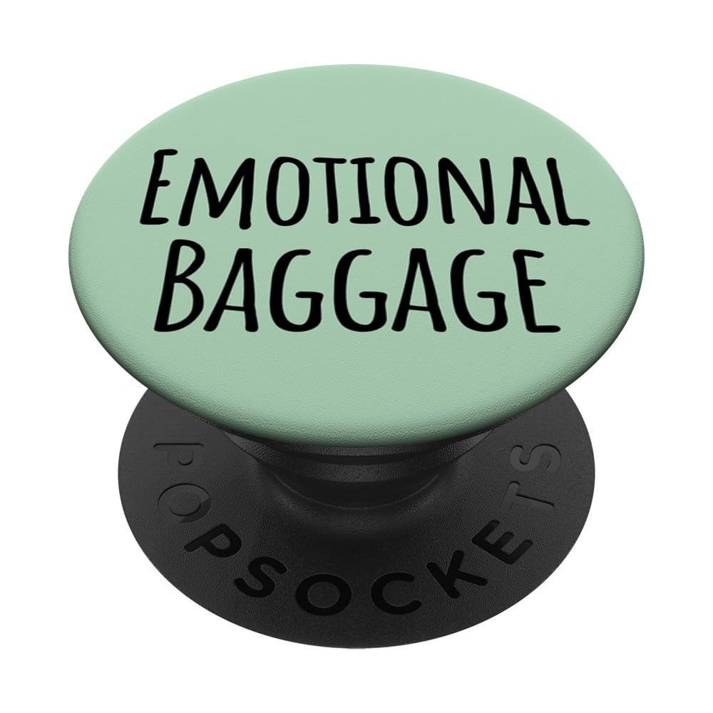 Funny Emotional Baggage Humor Quote Pastel Aesthetic Green PopSockets Adhesive PopGrip