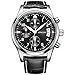 SONGDU Men's Date Chronograph Watches Luminous Black Numerals Analog Leather Strap