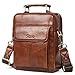 Sunmig Men's Genuine Leather Shoulder Bag Messenger Briefcase CrossBody Handbag (Brown)