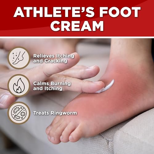 Globe Clotrimazole Antifungal Cream 1% USP (1 oz), Anti Fungal Treatment, Relieves Itching, Burning, Cracking and Scaling Associated Athletes Foot, Jock Itch, Ringworm and More