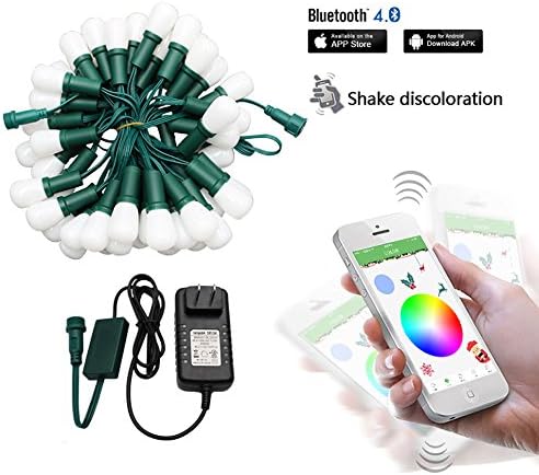 Dimmable Holiday Outdoor Led String Lights, G27 Sized Bulbs, Long Life Up To 50000Hours, Color Can Be Changed, UL CUL Listed Driver, Bluetooth Controller, Ideal For Tree, Garden, Lawn, Patio, Party