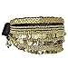 BellyLady Multi-Row Gold Coins Belly Dance Skirt Wrap & Hip Scarf, Gift Idea-Black
