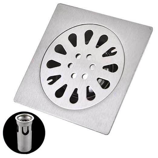 Suelo desagüe de acero inoxidable 10 x 10 cm, desagüe ducha de ...