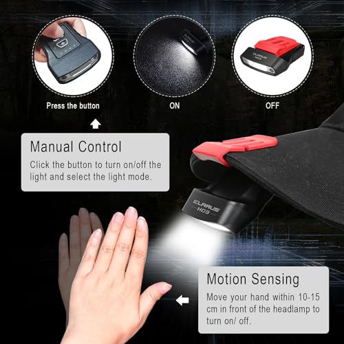klarus HC3 Clip Rechargeable LED Rotating Headlight Ball Cap Visor Light Hands Free with Red Light for Fishing Running Camping Reading Work