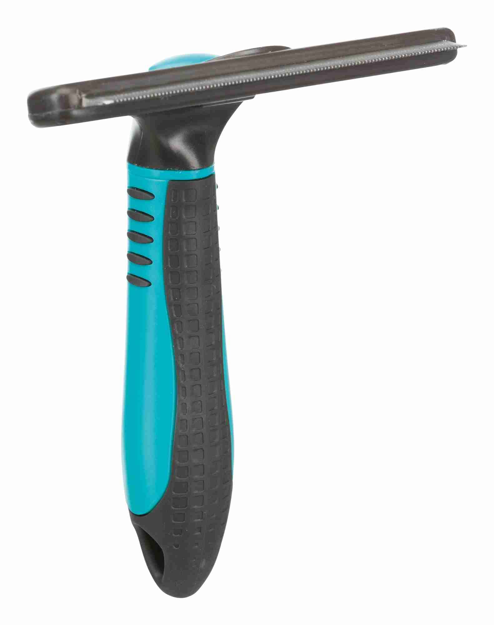 TRIXIE Carding Curry Comb for De-matting & Thinning - Removes Loose Undercoat - Stainless Steel Blade - Rubberised Plastic Handle - for Short and Rough Hair - 11 x 15 cm - 24175