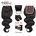 VRBest Hair Brazilian Virgin Hair Bundles With Closure Unprocessed Brazilian Body Wave Human Hair Extensions With Lace Closure Three Part (14 16 18 with 12inch)