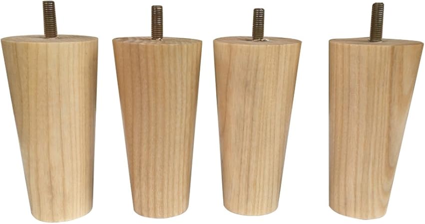 Sofa Legs Set Of 4 Round 5 Inch Replacement Solid Wood Furniture