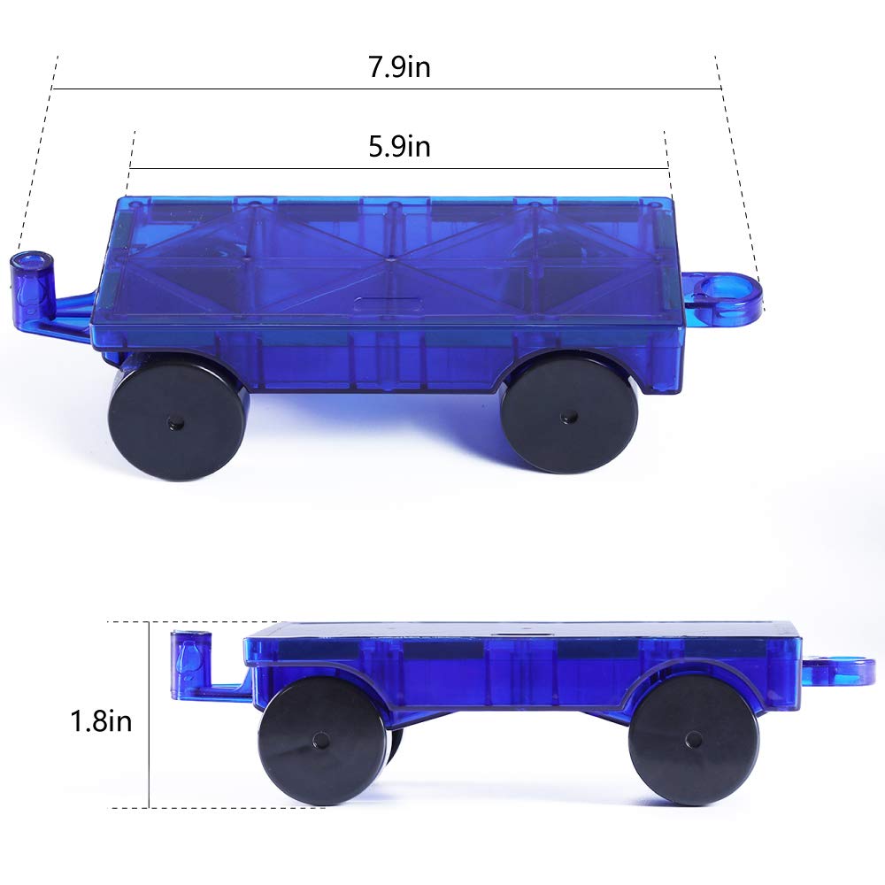 Jasonwell Magnetic Car Truck Wheels Magnetic Vehicles Set Ferris Wheel Kit Propeller Windmill Playset for Magnetic Tiles Magnet Toys 3D Building Blocks Accessories for Toddlers Boys Girls