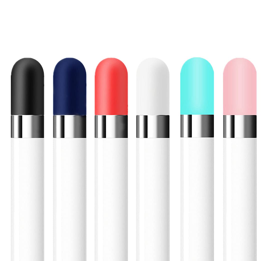 Photo 1 of [6 Pack] Fudda Replacement Cap for Apple Pencil 1st Generation - Silicone Protective Cap Cover Compatible with iPad Pro 9.7/10.5/12.9 Pen (Black, Navy, Red, White, Mint, Pink)