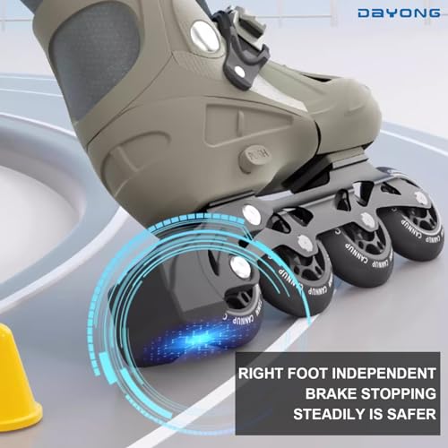 DAYONG Roller Skates for Kids, Adjustable Inline Skating Shoes with 8 Light Up Wheels and Double Adjusting Buckle, Dual Mode Breathable Rollerblades for Beginners, Kids, Adult.