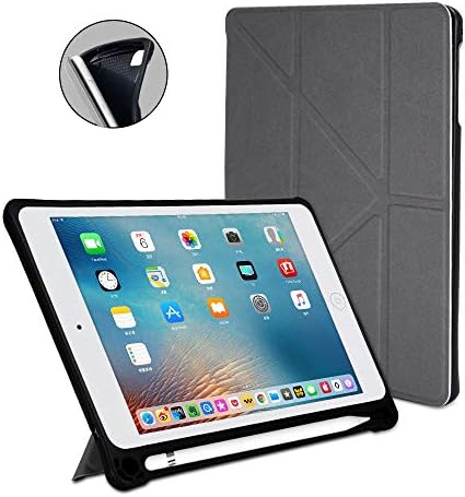 MoArmouz Y-Shape Ultra Slim Lightweight Stand Smart Case Flip Cover Multi-fold Stand Origami Shell, Auto Sleep Wake Function w/Apple Pencil Holder for iPad Mini 5 (2019) / Mini 4 - Black