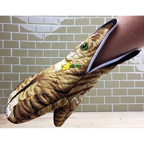 Kitten Oven Mitt, Quilted Cotton, Designed for Light Duty Use, by Boston Warehouse Home & Kitchen, Kitchen & Dining, Kitchen & Table Linens, Potholders & Oven Mitts, Oven Mitts