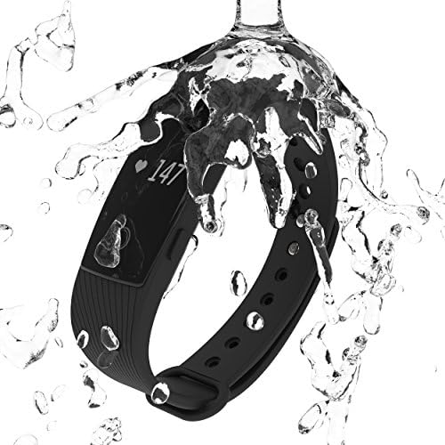 3STN Fitness Activity Tracker Bracelet with Heart Rate Monitor - Personal Armband with App, Bluetooth 4.0, Sleep Tracker, Waterproof, Pedometer, Reminder - iOS & Android - Women, Men, Kids (Black)