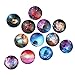 Fridge Magnets,Koolemon 14PCS Crystal Glass Refrigerator Magnets Funny Magnets for Refrigerator Office Cabinets Whiteboard Photo,Starry Sky Decorative Magnets
