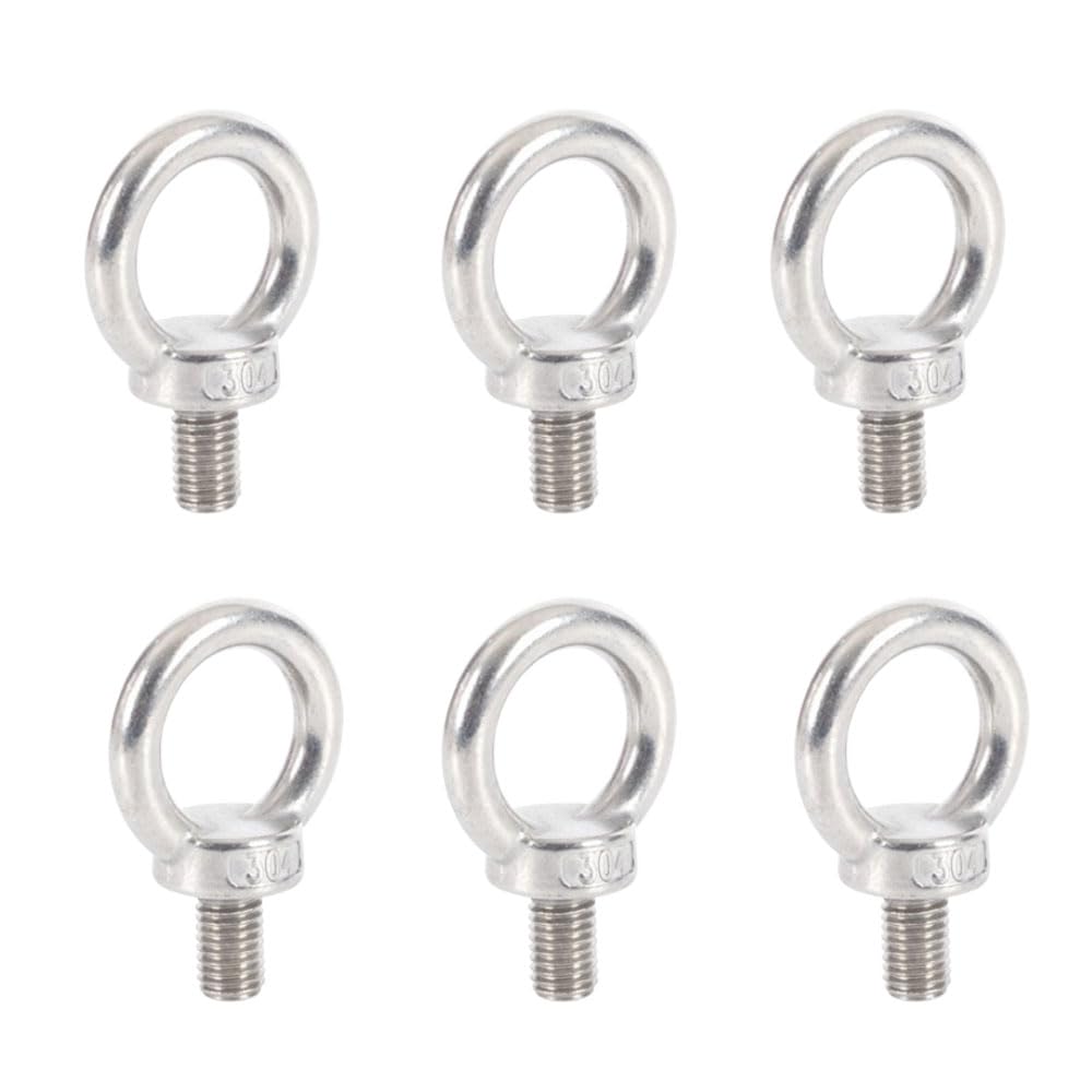 6Pcs Eye Bolts, M8 Eye Bolt,Eye Bolts Heavy Duty for Living Lifting and Various Engineering Lifting Equipment