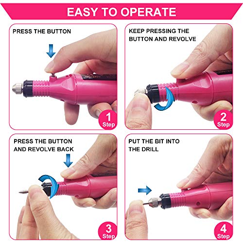 Electric Nail Drill, Acrylic Nail Tools, Professional Portable Electric Nail Kit, Pen Shape Finger Toe Nail Care, Electric Nail Polishing Machine, Nail File Nail Tips Manicure Pedicure Machine set - Thumbnail 3