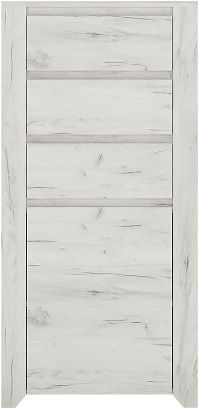 Furniture To Go Angel 1 Door 3 Drawer Chest, White Oak, 56x40x116.3 cm