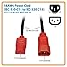 Tripp Lite Standard Computer Power Extension Cord 10A, 18AWG (IEC-320-C14 to IEC-320-C13 with Red Plugs) 4-ft.(P004-004-RD)