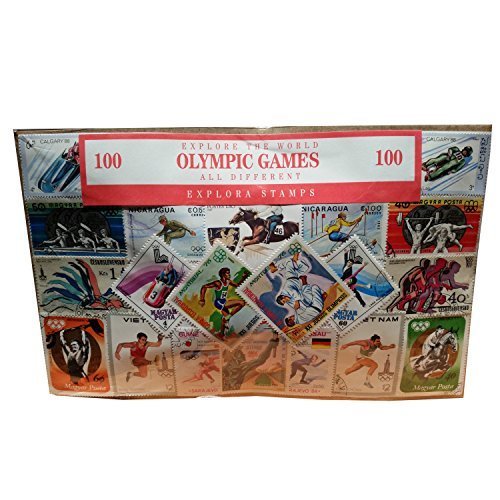 Historische Olympischen-Stamp Collection., Winter und Sommer Olympische Souvenir/Speicher/MEMORIA. Collectible Briefmarken aus der ganzen Welt. Alle verschiedene, 100 klare Briefmarken. Timbre/Stempel/francobollo/Sello (Einkaufszentrum).