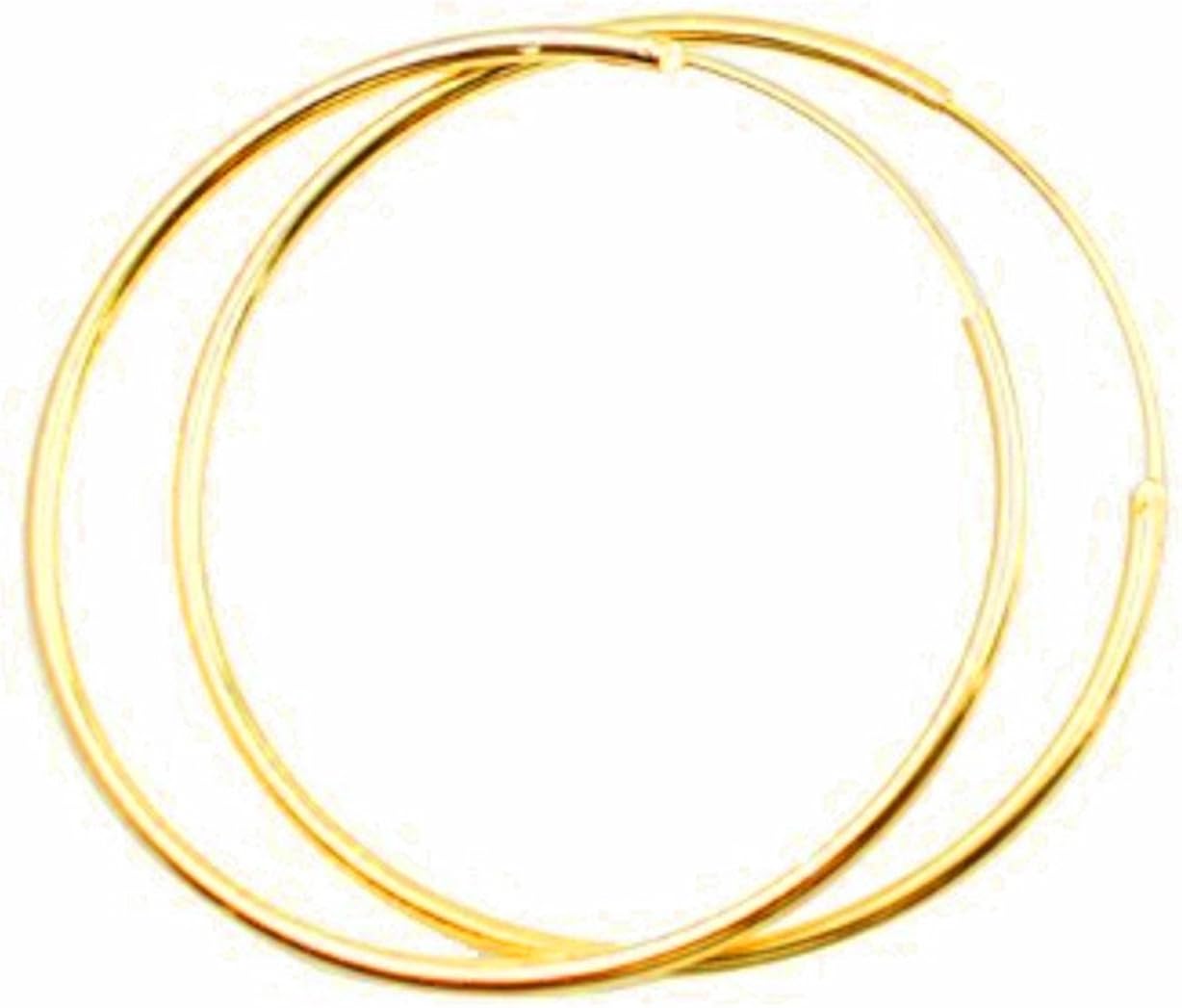 STAYJOY 18K Gold Polished Continuous Endless Hoop Earrings
